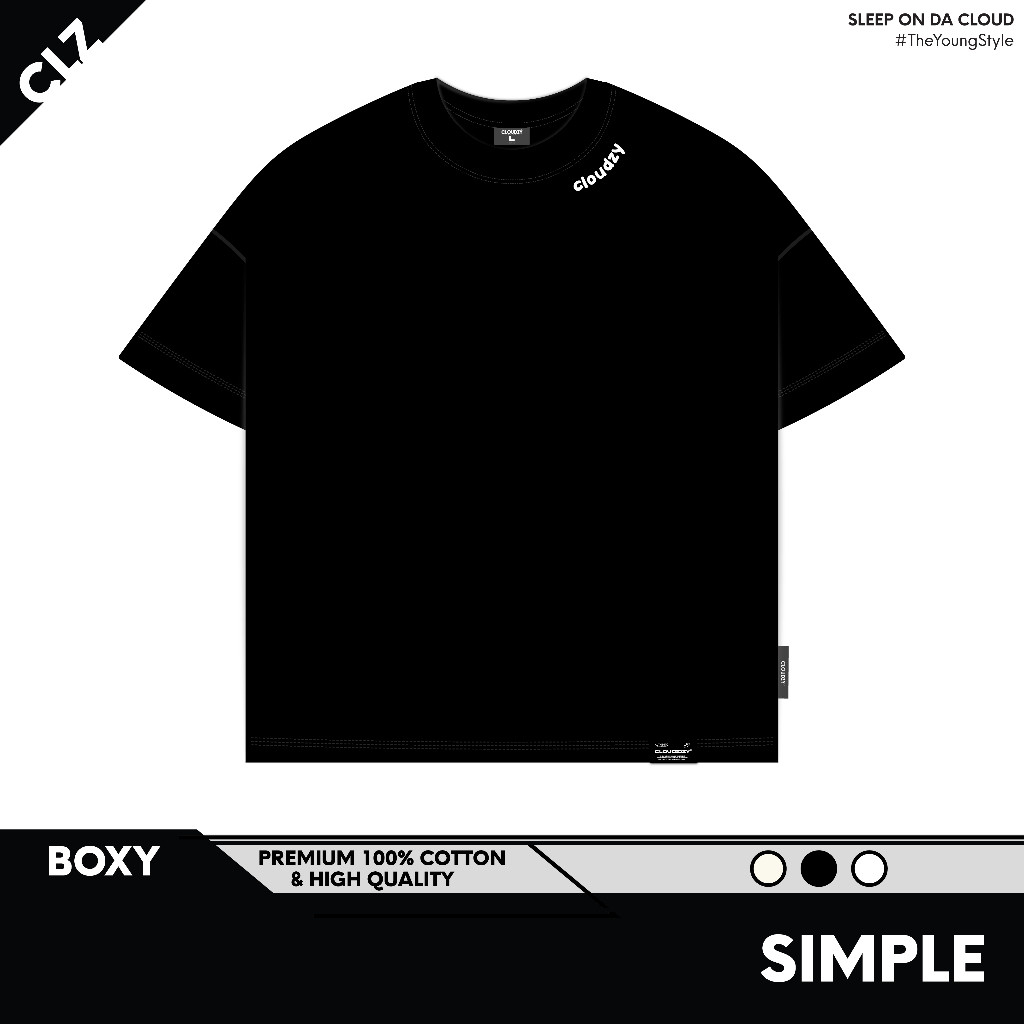 Áo thun boxy thêu Cloudzy unisex phông tay lỡ nữ nam cotton form rộng boxy SIMPLE