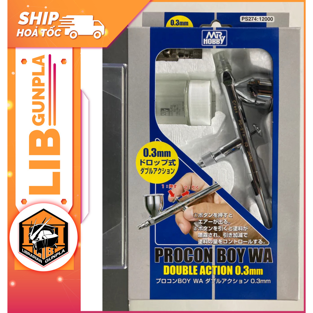 Bút phun sơn Airbrush Mr. Hobby - PS274 - PROCON DOUBLE ACTION 03