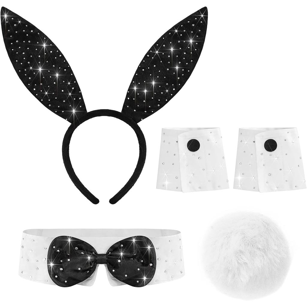 Bộ phụ kiện thỏ Bohem gồm băng đô, tai thỏ, nơ và đuôi