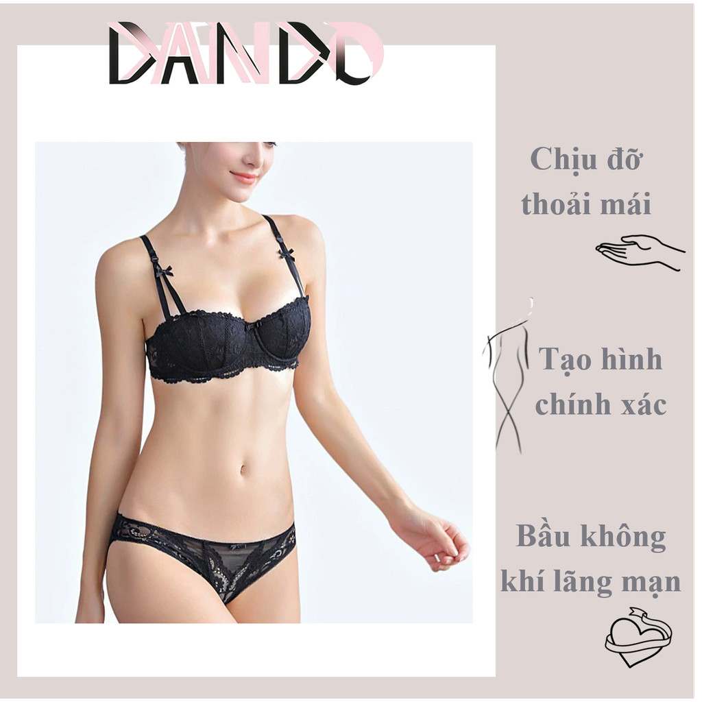 Bộ Áo lót Jacquard 1 / 2 Half Cup Palace Vine gợi cảm