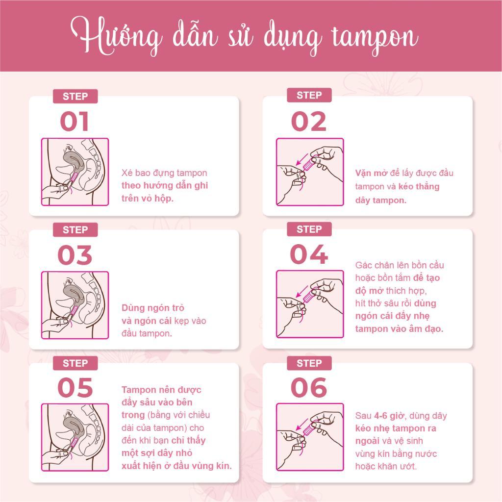 Ảnh 4 của Băng vệ sinh Tampon BEABIAI All Night 100% cotton, thấm hút tức thì sử dụng đươc cả khi bơi 16c,64c