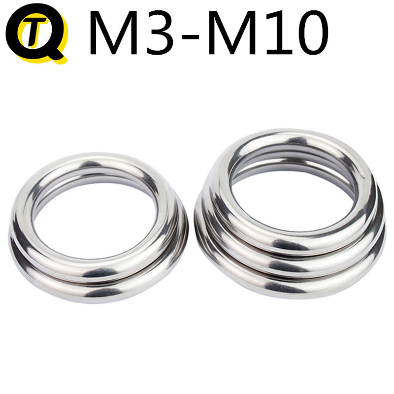 Vòng thép không gỉ 304 Vòng tròn Vòng chữ O Vòng thép hàn Võng Vòng kết nối Yoga (Có sẵn M3-M10) Vòn