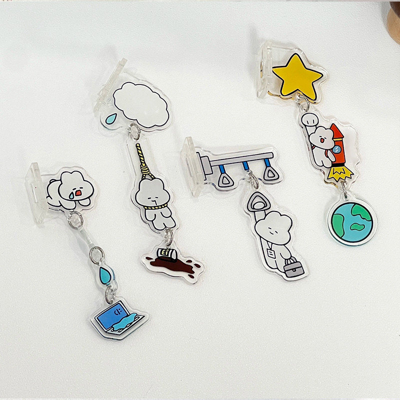 Hottome🥕Kẹp máy tính acrylic trang trí bàn làm việc thú vị