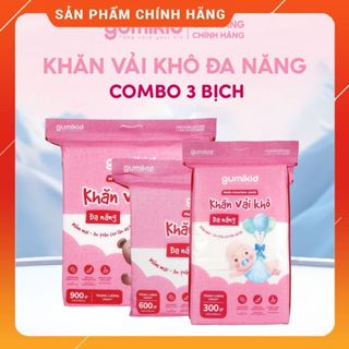 COMBO 3 BỊCH KHĂN VẢI KHÔ ĐA NĂNG DÀNH CHO MẸ VÀ BÉ GUMI 300/600/ 900g