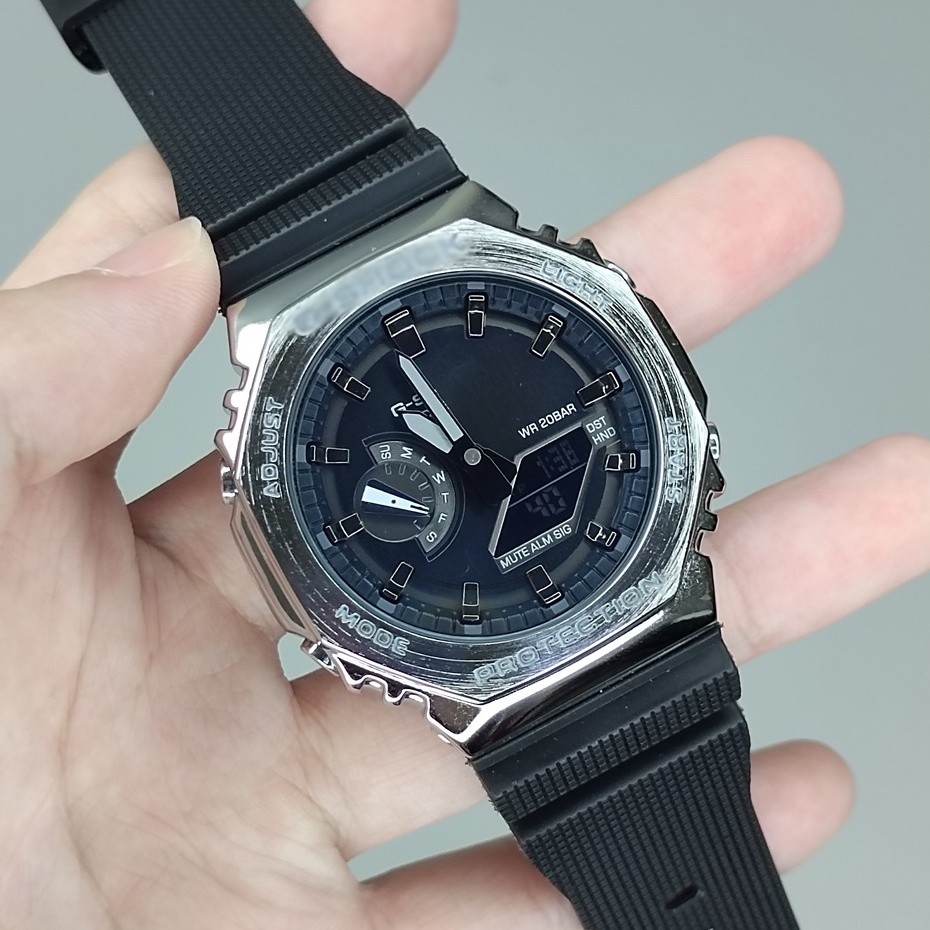 Đồng hồ và phụ kiện [Full Box] Đồng hồ nam GM-2100-1A Đen Bac Cao Cấp,Đồng hồ  Chống Xước , Chống Sh