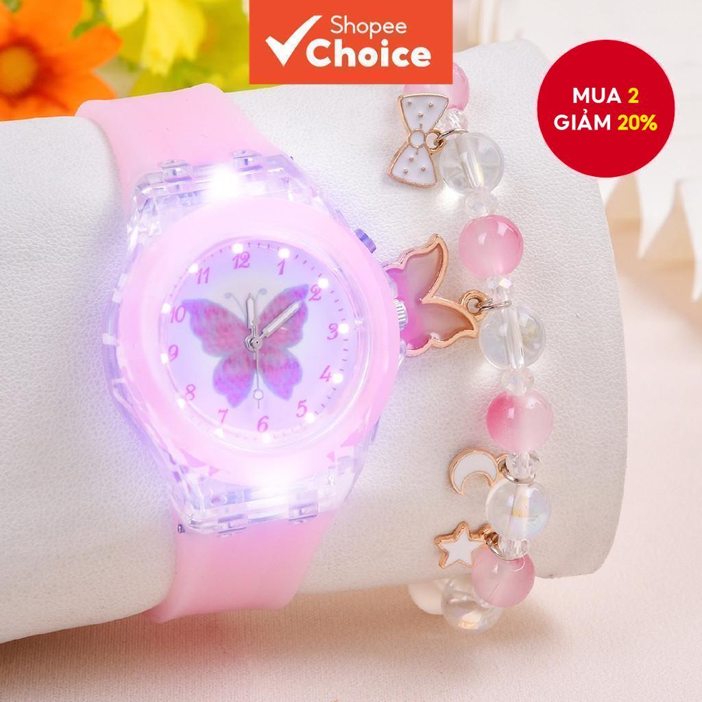 Keglect Trẻ Em Bướm Đồng Hồ Thạch Anh Hợp Thời Trang Hoạt Hình Dễ Thương Đính Hạt Vòng Tay Phụ Kiện Trang Trí Quà Tặng Ngày Lễ Cho Bé Gái