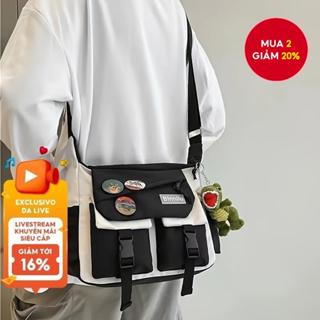 Túi đeo chéo nam phong cách Nhật Bản - Túi vải Canvas thông thường dung tích lớn dành cho học sinh