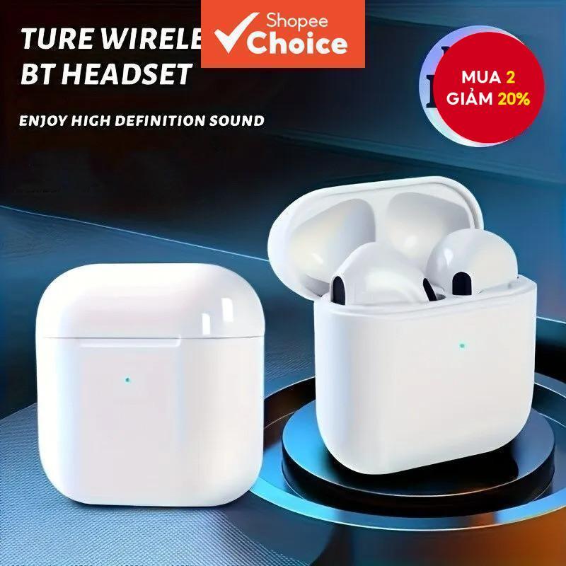 Tai nghe Pro 4 Tai nghe Bluetooth không dây TWS HiFi-Steeo ENC Cuộc gọi HD ổn định chống nước cho tất cả các điện thoại thông minh Pro4-Earbuds Thể thao-Gaming-Headsets