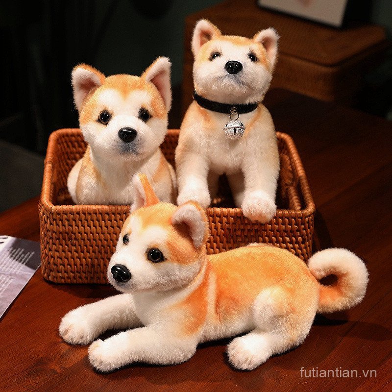 Mô phỏng Akita Inu Shiba Inu Búp bê chó dễ thương Đồ chơi sang trọng