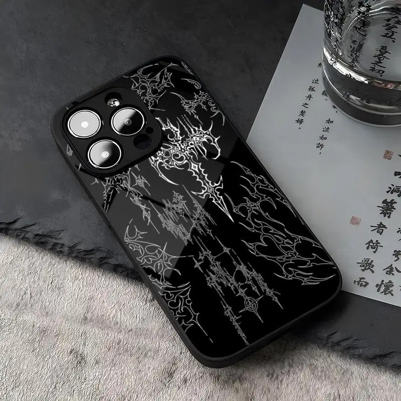 BL-1 Cyber Sigil Cross Phone Case Cho iPhone 17, 13 16 12 XSPlus Mini X XR SE2020 Kính Cường Lực Coq