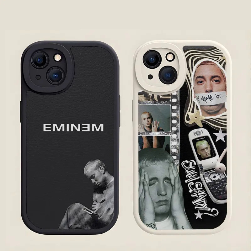 TP-1 Hop Rapper Eminem Rap Ốp Lưng Điện Thoại Da Cừu Cho Iphone 12 Pro 12 Mini X Xr Xs 8 7 Puls Se S