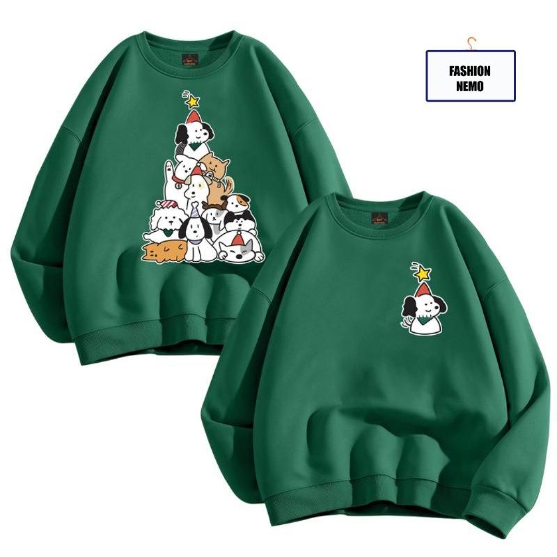 Áo Đôi sweater tháp con vật chất nỉ bông form rộng dáng Unisex kONOVA