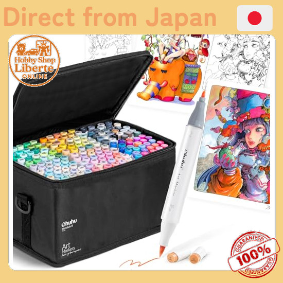 [Direct Japan] Ohuhu marker pens, brush type, 169 markers in 168 colors, professional use, pastel, i