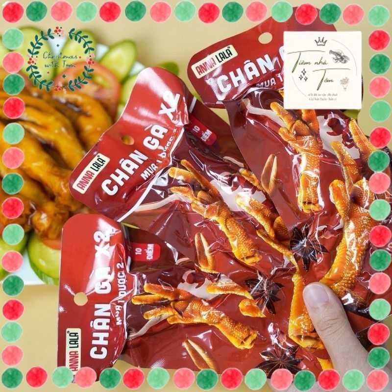 Bịch 20 gói chân gà đôi 2 chiếc/gói , chân gà nguyên xương AnnaLala 60g
