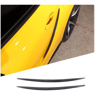 Vỏ lỗ thông hơi cửa bằng sợi Carbon thật Viền phù hợp cho Toyot @ Supra GR A90 A91 MK5 2019-2025, Phụ kiện nhãn dán viền lỗ thông hơi cửa bên, 2 CÁI (Đen)