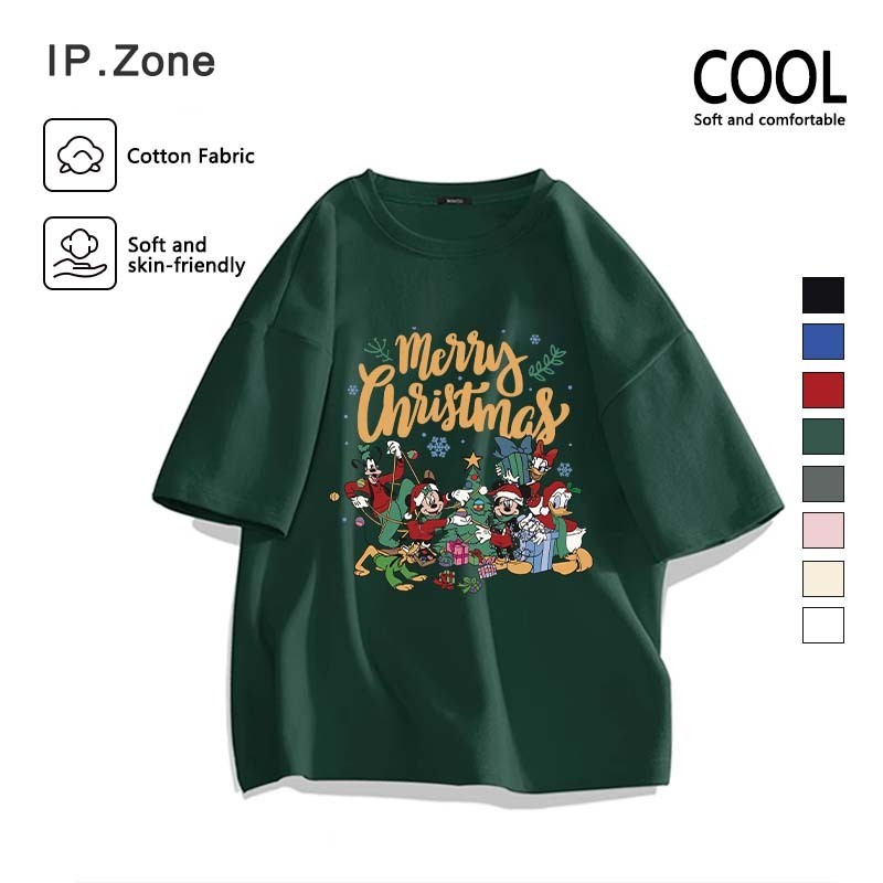 Áo Phông Merry Christmas Mickey Mouse Chất Liệu Cao Cấp Nam Nữ Form Rộng Mùa Hè mới nhất (hàng có sẵ