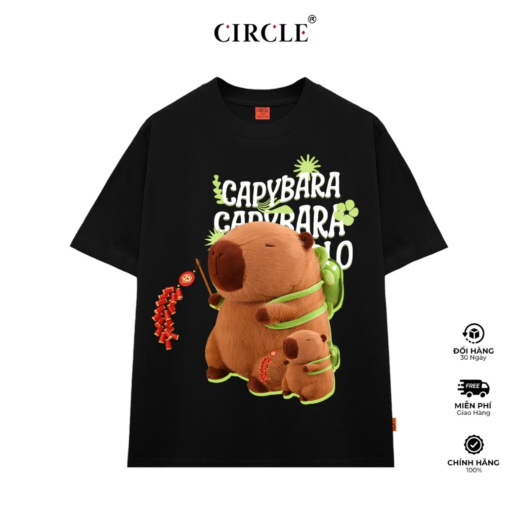 Áo thun CIRCLE - CAPYBARA ADVENTURE TEE SHIRT Cotton cao cấp - CIRCLE CLO