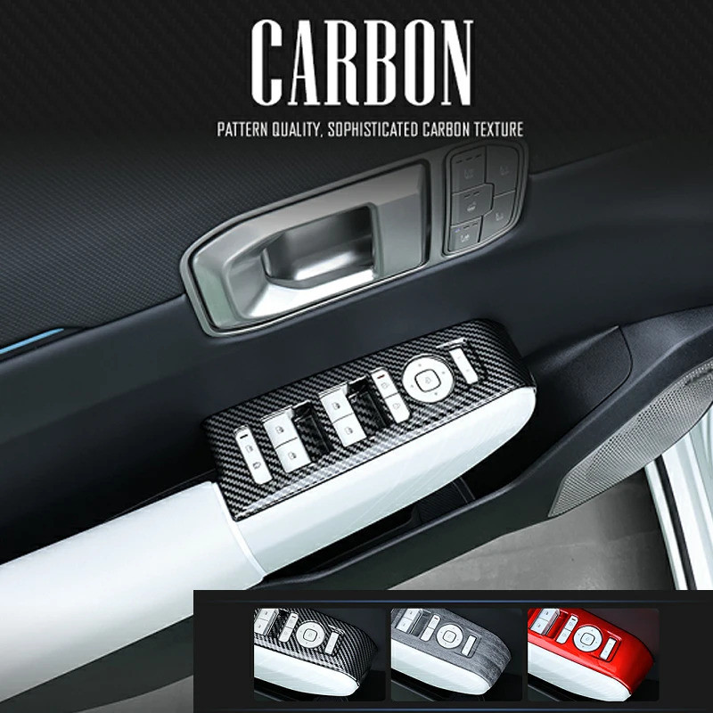 Dành Cho Xe Kia EV4 2025 2026 4 Phía Trước Cửa Sổ Nút Bao Cửa Xe Tay Vịn ABS Decal Bảng Cửa Sổ Nút V