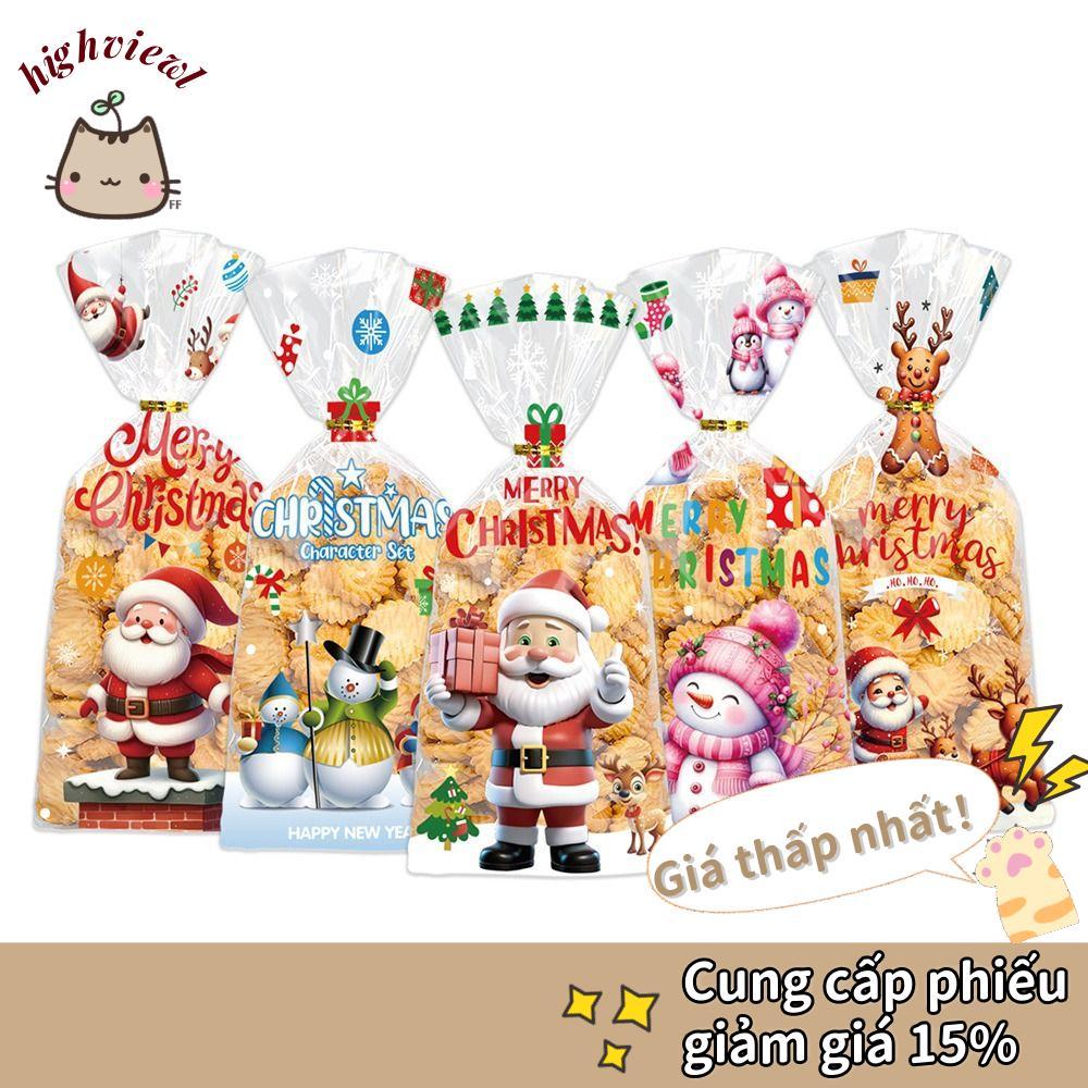 HIGHVIEWLS 50 Chiếc Túi Kẹo Giáng Sinh, Bao Bì Ăn Nhẹ Cung Cấp Tiệc Giáng Sinh Túi Bao Bì, Ông Già N
