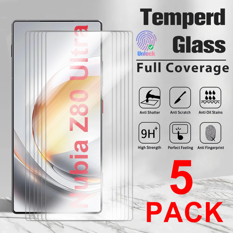 5 Chiếc Nubia Z80 Ultra HD Kính Điện Thoại Trong Suốt Cho ZTE nubia Z80 Ultra Z80Ultra 5G Bảo Vệ Màn