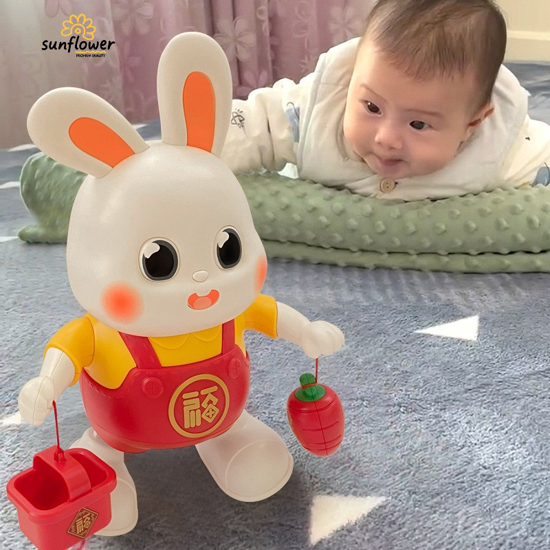 Little Lucky Rabbit Electric Swinging Toy Baby Head Practice Hát nhảy múa Giáo dục mầm non