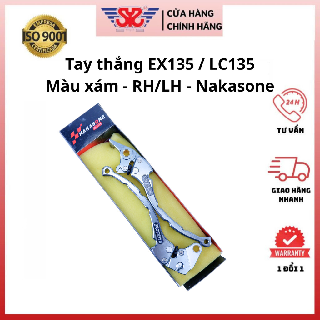 Tay thắng Exciter 135 | Tay phanh LC135 xám cnc chính hãng Nakasone TT-LC135