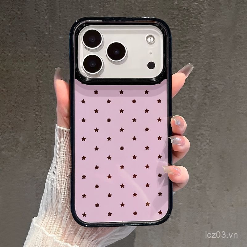 Ốp Điện Thoại Thích Hợp Cho iPhone Hàn Quốc Nền Tảng Ngôi Sao Nhỏ Thích Hợp Cho iPhone17Pro Khung Đe