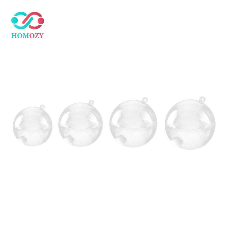 10 Chiếc Bóng Nhựa Trong Suốt DIY Giáng Sinh Treo Bauble Trang Trí 40mm