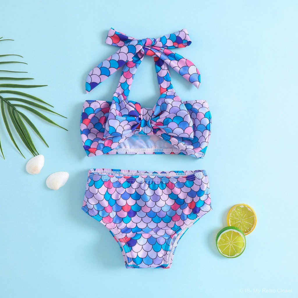 Đồ bơi mùa hè mới cho bé gái, kiểu nàng tiên cá, bikini sexy cho bé gái, bộ đồ bơi hai mảnh