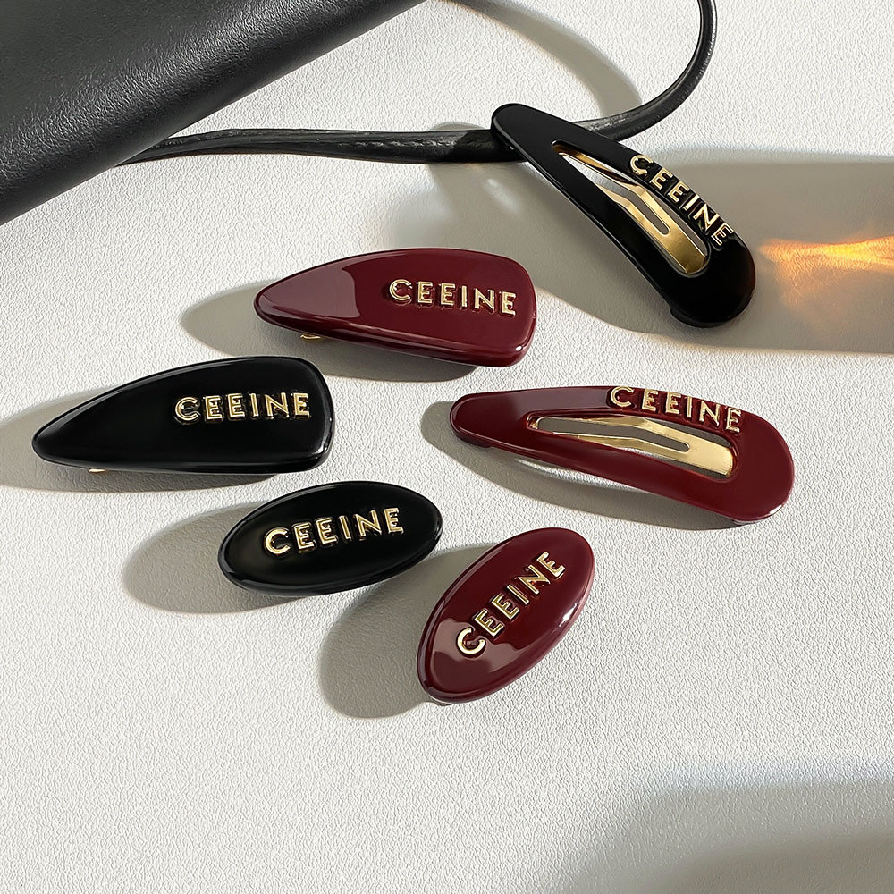 Kẹp tóc Acetate nữ Kẹp tóc chữ kim loại mùa xuân