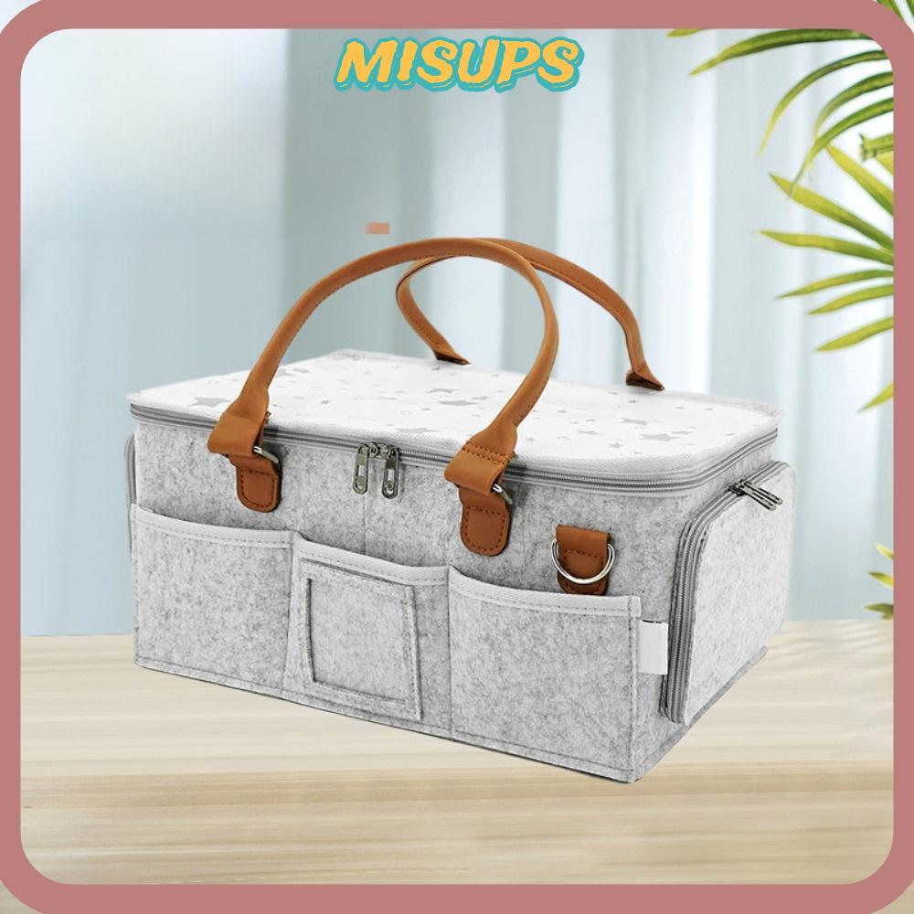 Túi mẹ MISUPS, Túi đựng tã di động cho bé, Túi đựng tã trẻ sơ sinh có túi lớn dành cho trẻ sơ sinh C