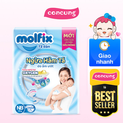 Molfix tã dán Oxygen newborn 70 Jumbo - Con Cưng