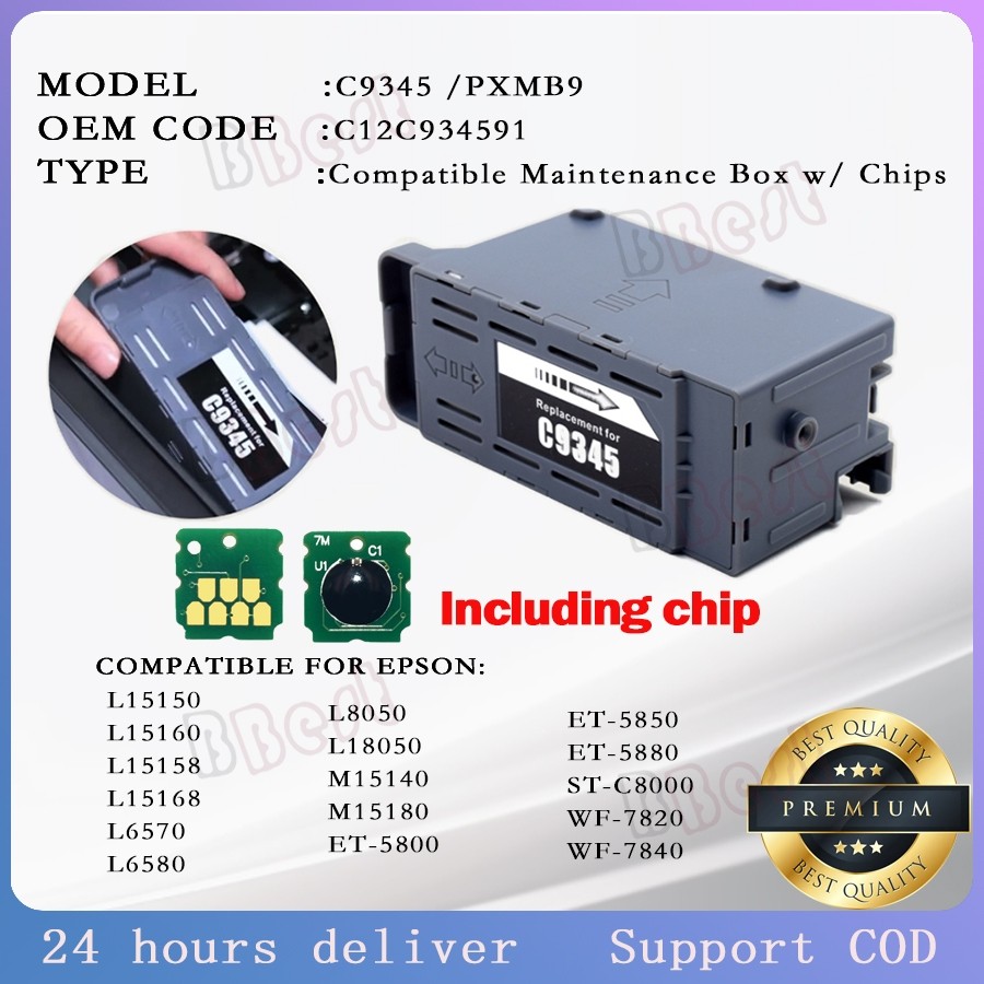 Hộp bảo trì C9345 L8050 L18050 L15150 cho Epson L8050 L15158 L6580 L15160 STC8000