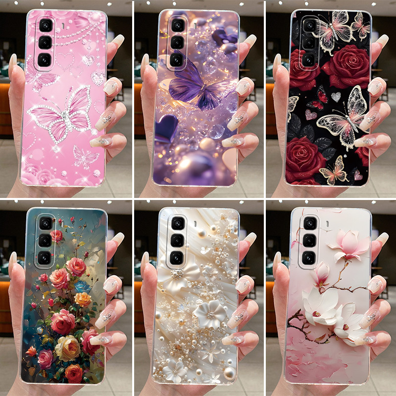 Dành Cho Infinix HOT 50 Pro + Vỏ Cho Infinix HOT 50 Pro Plus 50Pro + 4G Clear Soft Jelly Luxury Butt