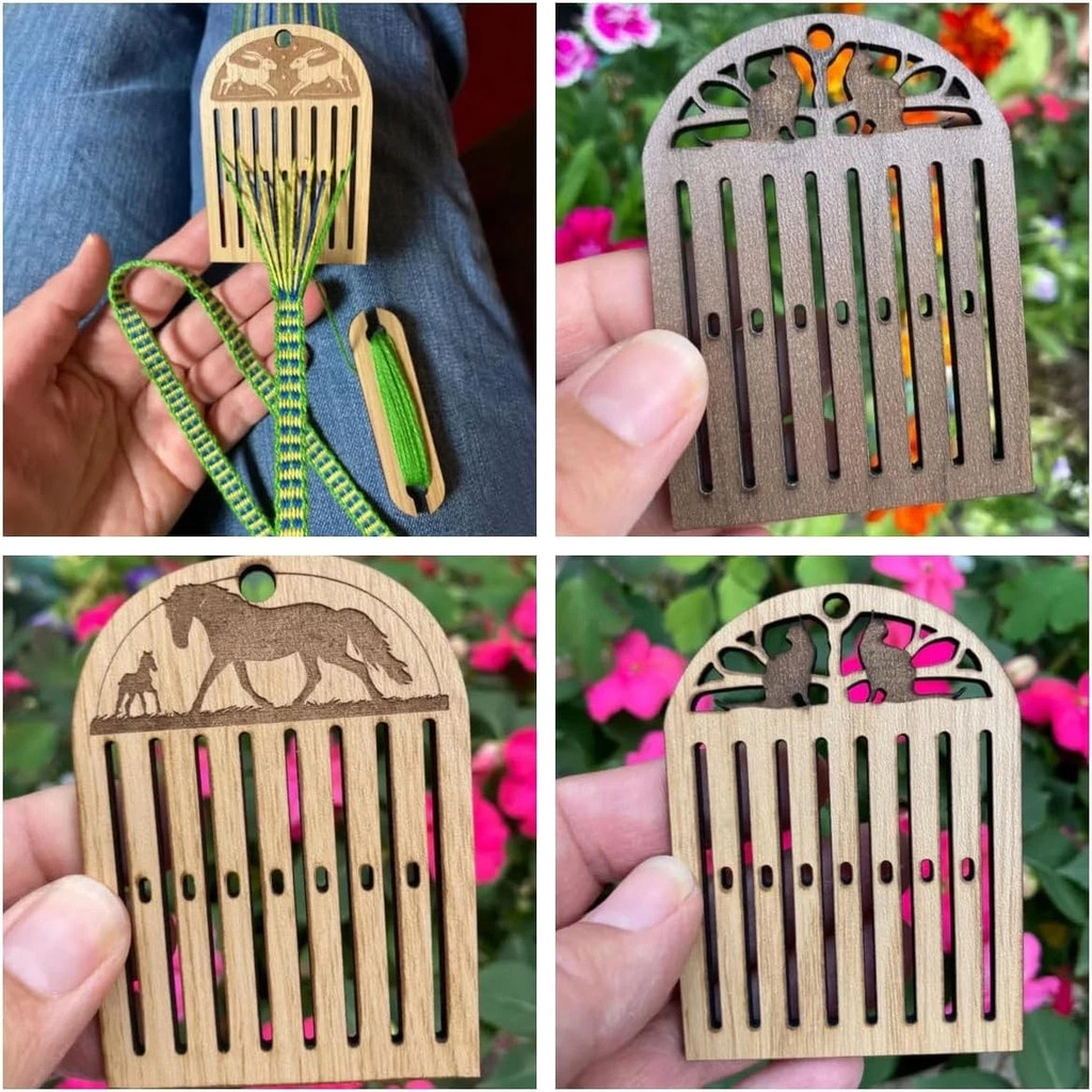 Bộ khung dệt lưng Huddle cứng nhắc cho dụng cụ dệt dây đeo, dụng cụ dệt đai bằng gỗ nhỏ