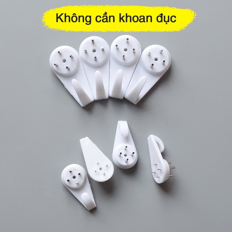 Móc đinh 4 chân gắn tường treo ảnh, móc gắn tường không cần khoan đục ĐÈN NHÀ XINH DN115