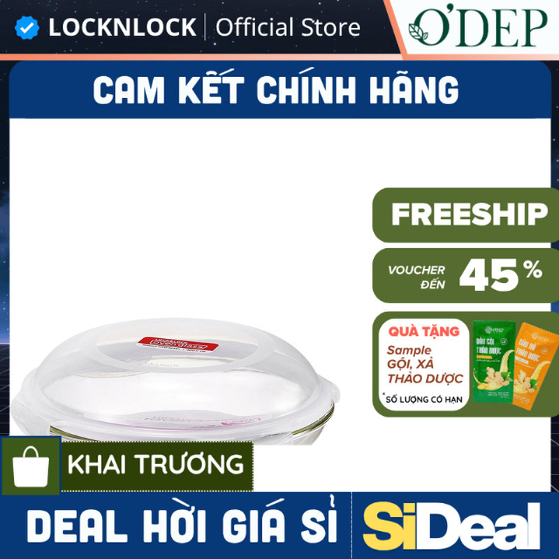 Hộp thủy tinh chịu nhiệt hình tròn Chính hãng LocknLock Glass food container round 530ml LLG883 - SI