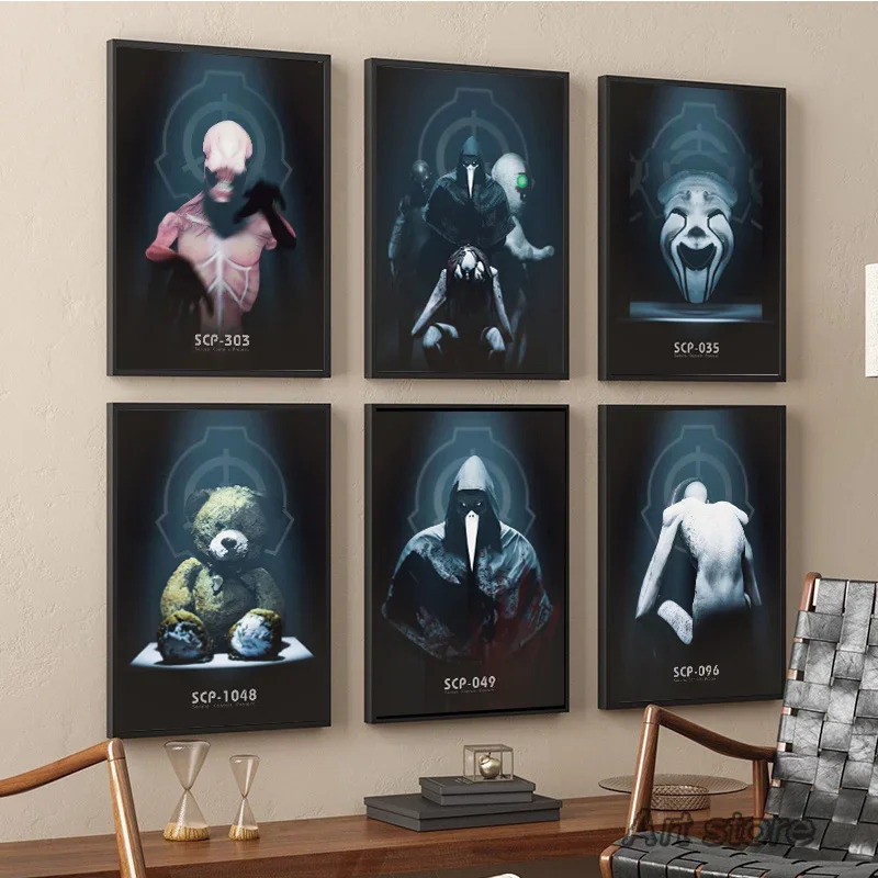 SCP Containment Breach Foundation 303 049 Poster Những Điều Siêu Nhiên Tranh Canvas Treo Tường Nghệ 