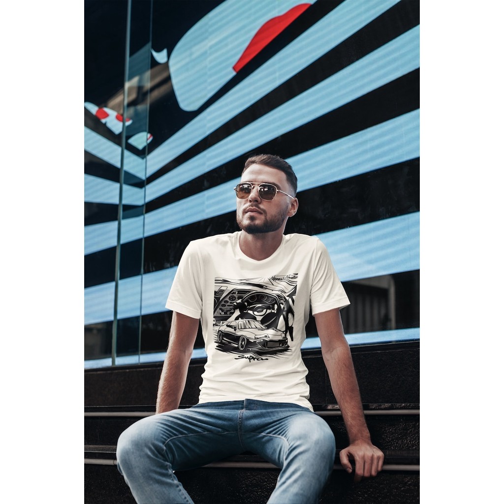 Áo thun 2JZ GTE Mk4 Supra 100% cotton, họa tiết phù hợp cả nam và nữ, hàng có sẵn