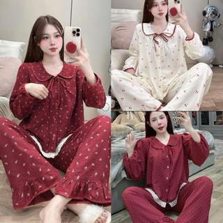   DEAL MỞ BÁN  Bộ Đồ Ngủ Nữ JUSOKA Pijama Cổ Sen Vạt Ren Trắng Chất Đũi Hàn Siêu Xinh Mặc Nhà Dành Cho Nữ DU04 
