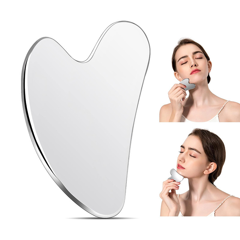 Dụng cụ chăm sóc da mặt Gua Sha bằng thép không gỉ di động Guasha cho mặt Kim loại Gua Sha Làm săn c