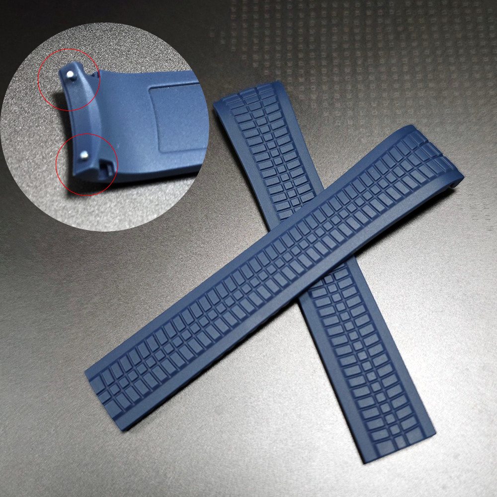 Dành Cho 21MM Patek Philippe Aquanaut 5164A 5167A 5167R Màu Xanh Cao Cấp Cruved Dây Đeo Đồng Hồ Cao 