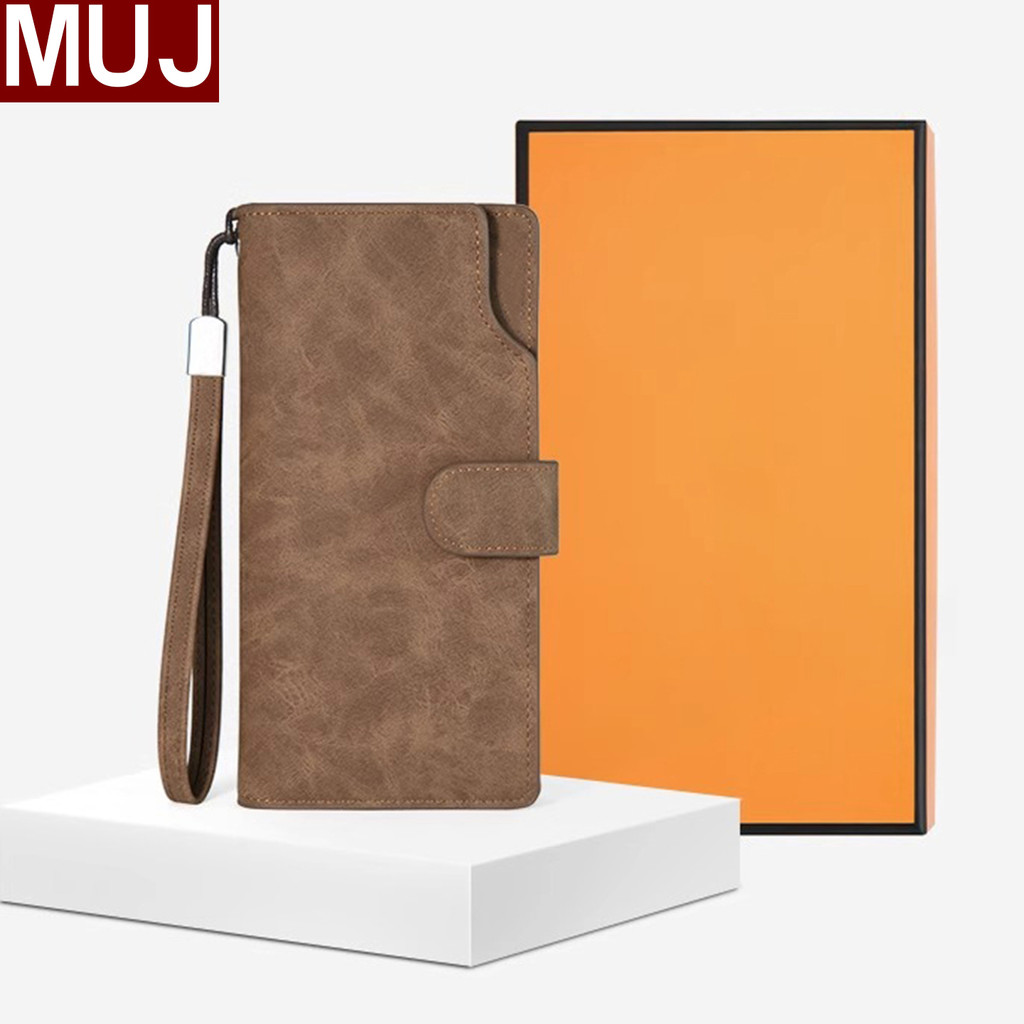 Ví Nam Muji Nhật Bản Phong Cách Dài 2025 Phong Cách Mới Dây Kéo Ví Đựng Thẻ Nhiều Thẻ Đa Năng Ly Hợp