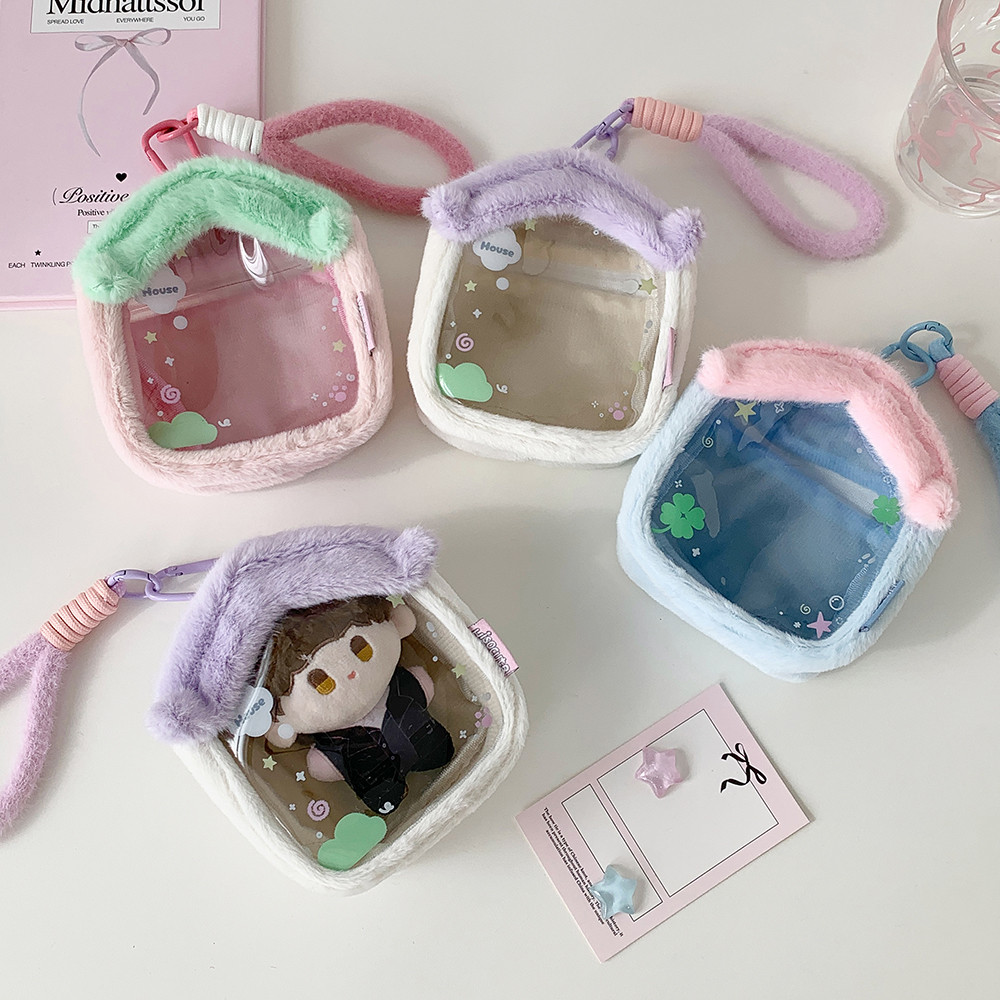 Ins House Túi trưng bày mini ngôi nhà nhỏ 3D trong suốt cho búp bê, mặt dây chuyền, học sinh