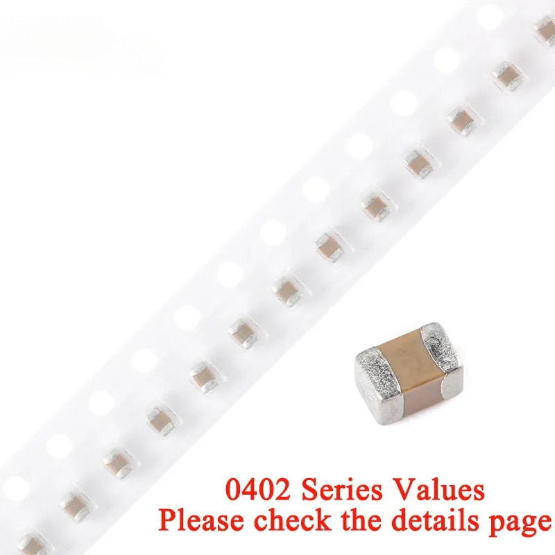 100 Chiếc 0402 SMD Chip Tụ Gốm Nhiều Lớp 0.5pF - 10uF 10pF 100pF 1nF 10nF 15nF 100nF 0.1uF 1uF 2.2uF