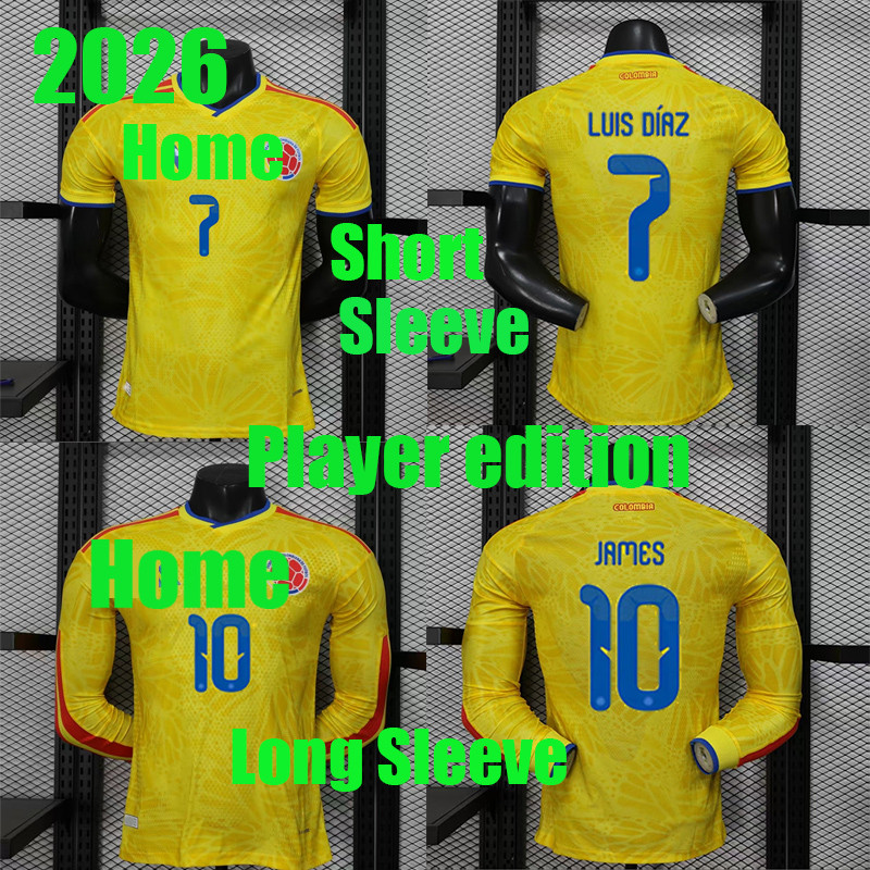 2026 LUIS DiAZ vải bóng đá Colombias Sân nhà 26 / 27 JAMES LUIS SUARZ RIOS LUCUMI MUNOZ SANCHEZ Áo t