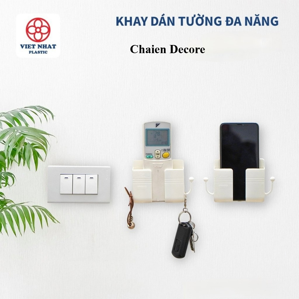 Kệ dán tường  việt nhật
để remote điều khiển, giá đỡ sạc điện thoại tiện lợi dễ dàng, Chaien Decore