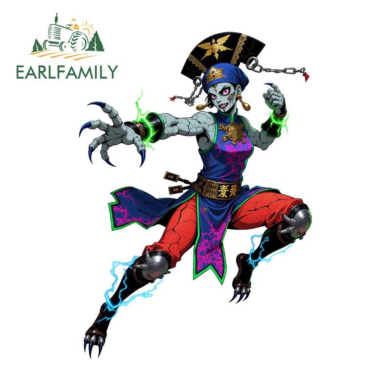 EARLFAMILY Zombie Girl Xe Ô Tô Miếng Dán Mũ Bảo Hiểm Xe Máy Xe Tay Ga Laptop Windows Chống Nước JDM 