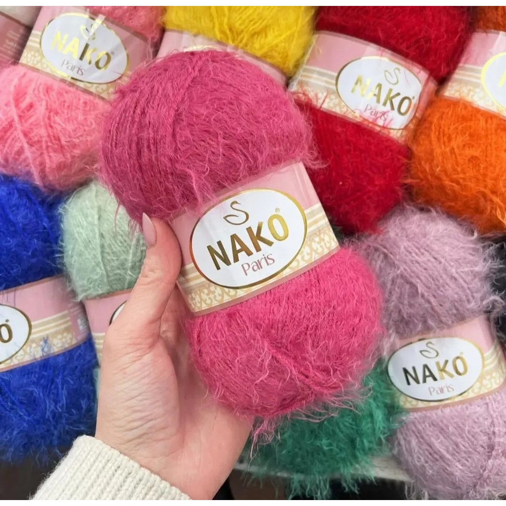 Cuộn len lông xù mềm, len siêu mềm Nako Paris