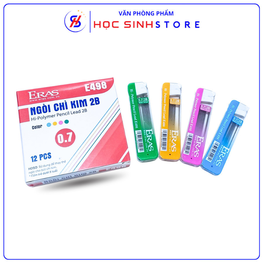 Ngòi Chì Kim 2B 0.5mm E4980A Hiệu Eras Tiện Lợi, Phù Hợp Cho Học Sinh, Sinh Viên, Văn Phòng